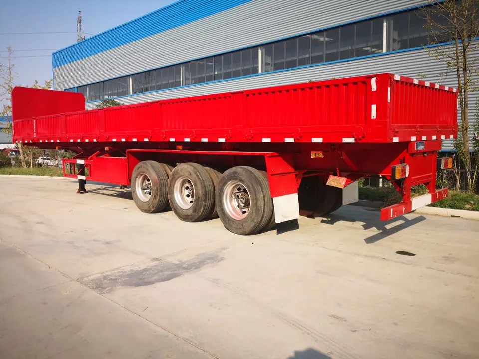 3 Axles 40 Foot Container Tray Cargo Semi Trailer with Side Cover